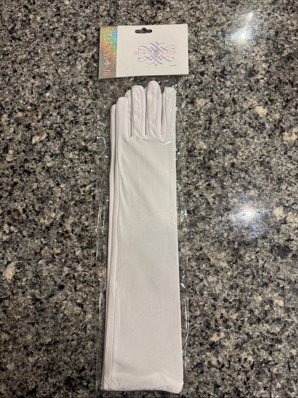 Be Sparkled White Opera-Length Formal Gloves for Women
